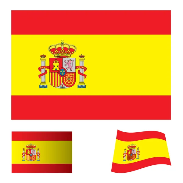 Spaniens Flagge gesetzt — Stockvektor