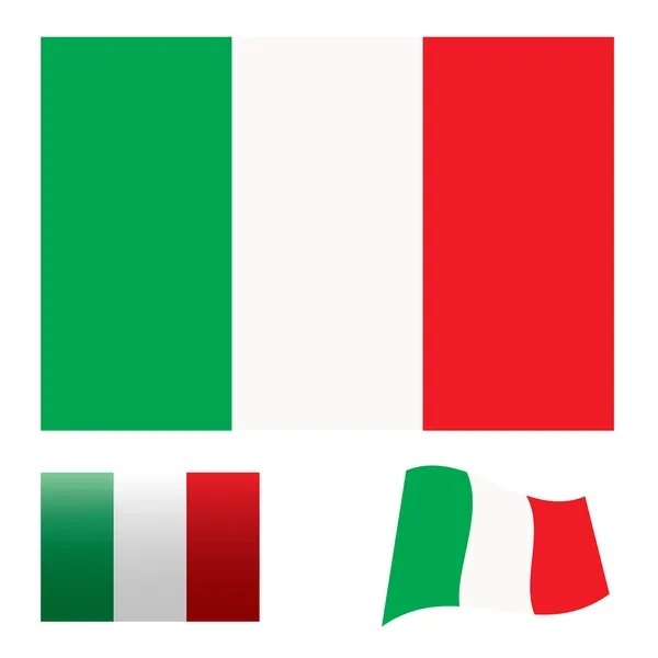 Italia bandiera impostata — Vettoriale Stock