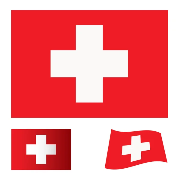 Svizzera bandiera impostata — Vettoriale Stock