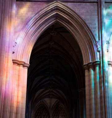 Light falling in gothic cathedral clipart