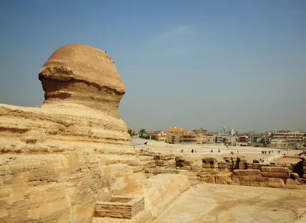 Sphinx och giza-pyramiderna i Egypten — Stockfoto