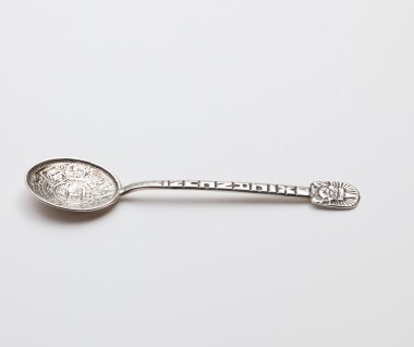 Antique sterling silver spoon clipart