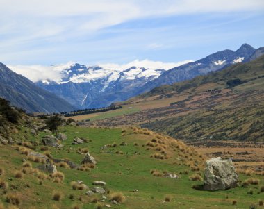 Mount cook çimenli düz bir yere