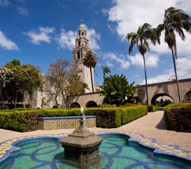 California Tower from Alcazar Gardens clipart