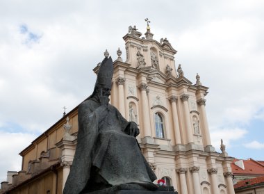 Statue of Wyszynski in Warsaw clipart