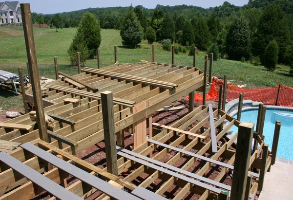 Estágios iniciais de construção de uma piscina — Fotografia de Stock