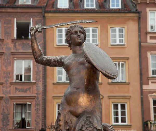 Mermaid Statue Warsaw — Stock Photo, Image