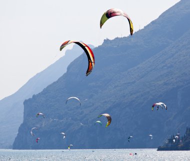 Parasurfing on Lake Garda clipart