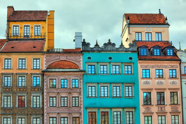 HDR image of old Warsaw houses — Stock Photo, Image