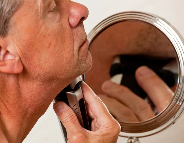 stock image Senior man shaving