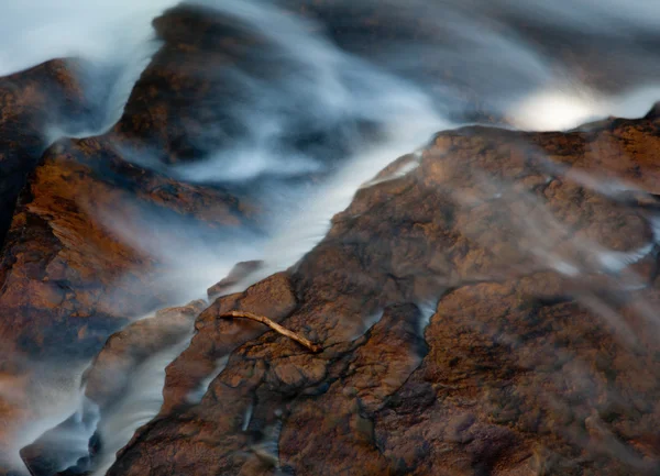 Feuilles d'automne dans la rivière — Photo