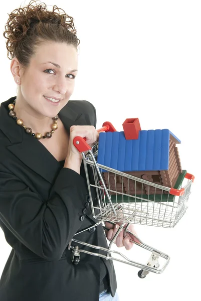 Mulher caucasiana agente imobiliário — Fotografia de Stock