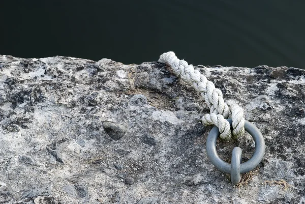 stock image Rope secured to metal ring