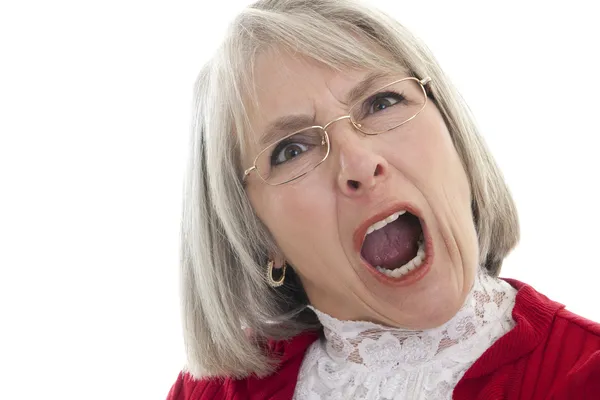Mature woman yelling — Stock Photo, Image