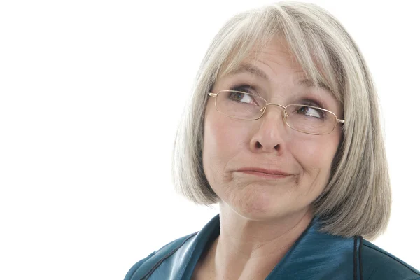 Mature woman making a face — Stock Photo, Image