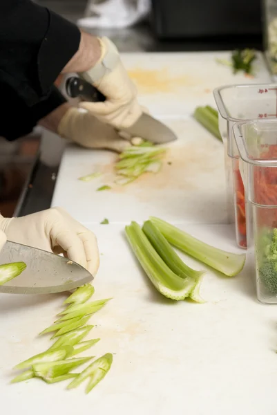Cutting celery — ストック写真