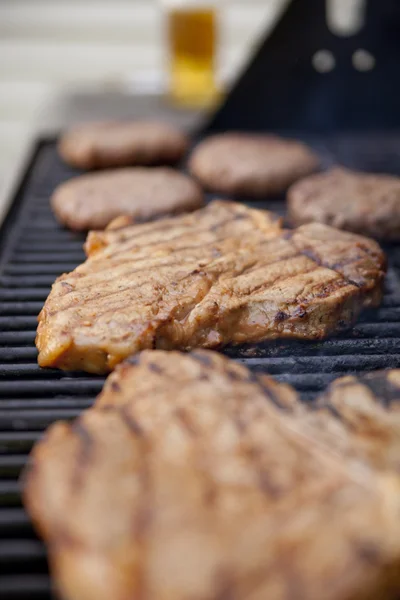 Grilling meat — Stock Photo, Image