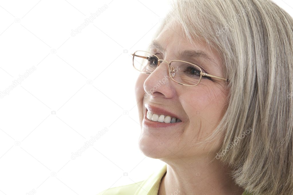 Mature Woman Smiling Portrait Closeup High