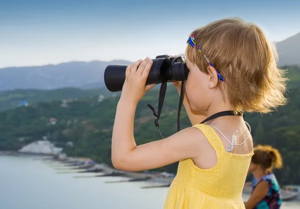 stock image Child with binoculars