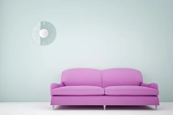 Violet sofa Stockafbeelding
