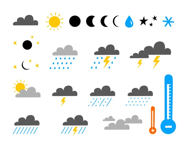 stock vector Symbols of weather and climate