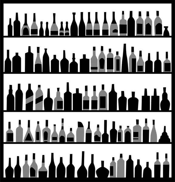 Silhouette Alkoholflaschen — Stockvektor