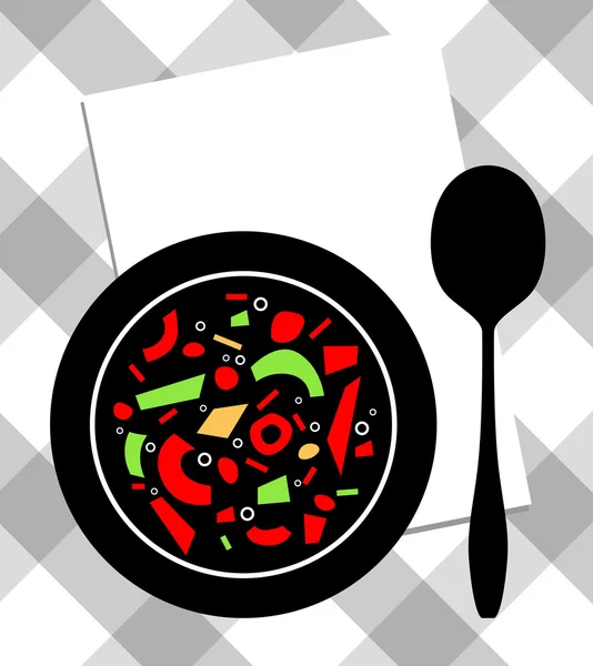 Polévka na talíři — Stockový vektor