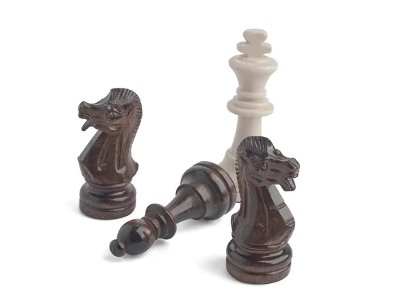 Šachové figurky, samostatný — Stock fotografie