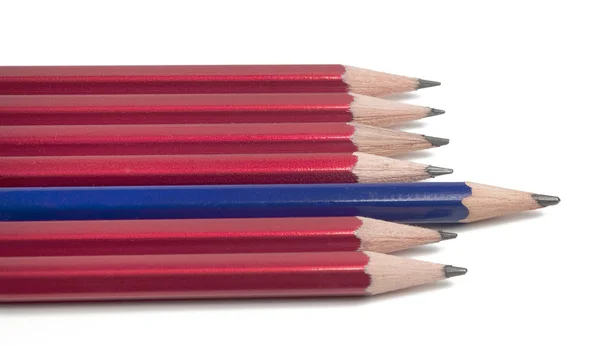 stock image Blue pencil and red pencils