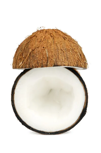 Twee helften van de kokosnoot — Stockfoto