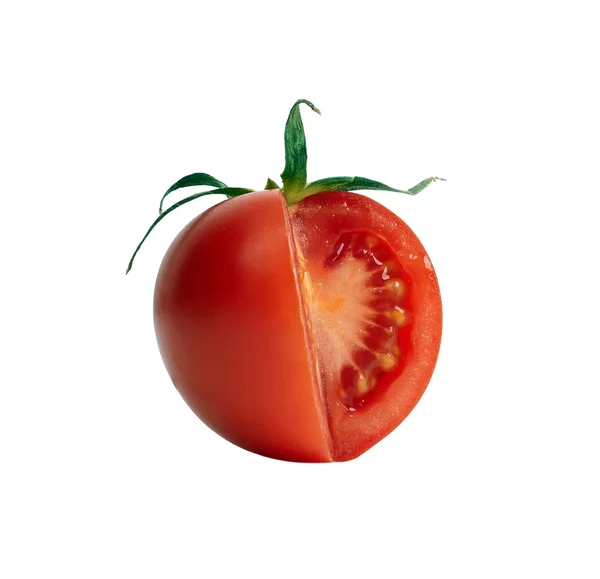 Rote Tomate mit Schnitt — Stockfoto