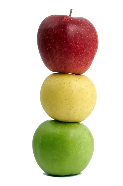 Manzanas rojas amarillas y verdes —  Fotos de Stock