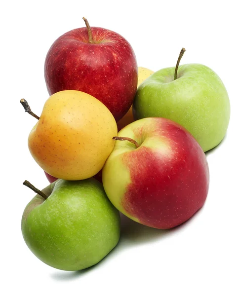 Ομάδα έγχρωμο φρέσκα μήλα — Φωτογραφία Αρχείου