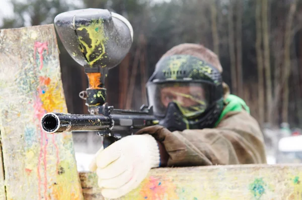 Paintball extreme sport game player — Stock Photo, Image