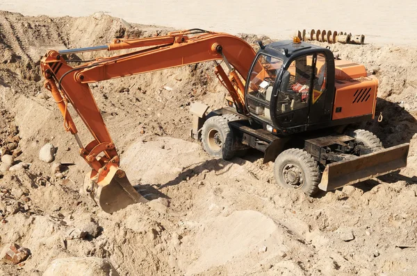 Caricatore escavatore ruota — Foto Stock