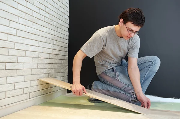 Flooring with laminated board — Stock Photo, Image