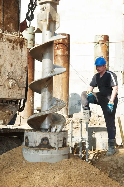 Trabajos de construcción de pilotes —  Fotos de Stock