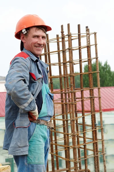 Trabalhador de construção construtor feliz — Fotografia de Stock