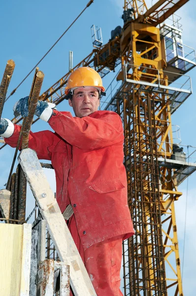 Builder at construction site — Stock Photo, Image