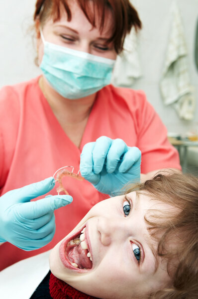 At dentist medic orthodontic doctor examination