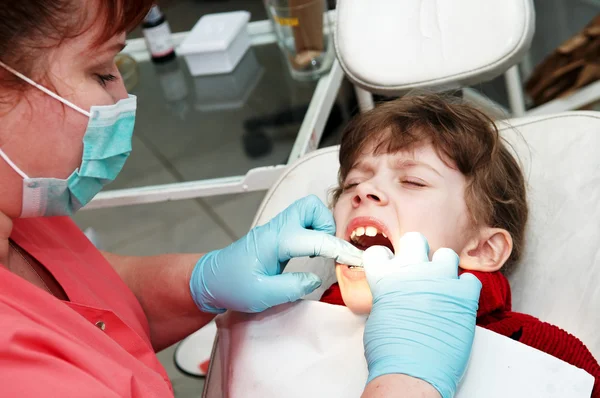 At dentist medic orthodontic doctor examination — Stock Photo, Image