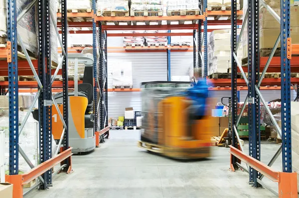 Warehouse truck loader works — Stock Photo, Image