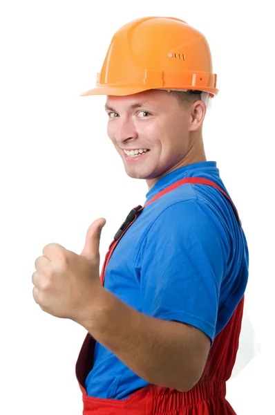 Positiver Bauarbeiter — Stockfoto