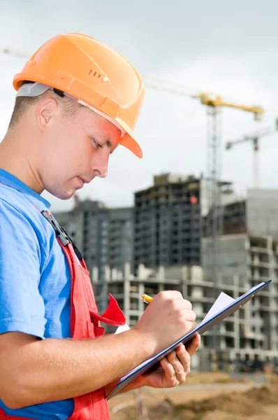 Inspector at construction area — Stock Photo, Image