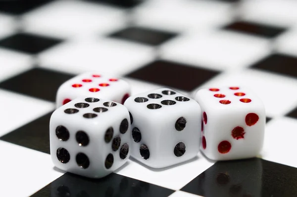 Four playing dices — Stock Photo, Image