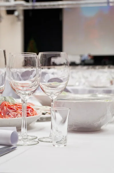 Formal dinner service as at a wedding, banquet — Stock Photo, Image