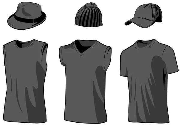 Shirts en caps. vectorillustratie — Stockvector