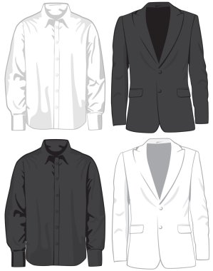 Coats and shirts clipart