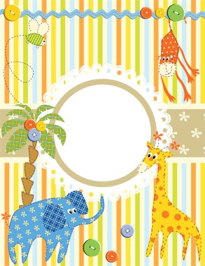 Baby frame or card clipart