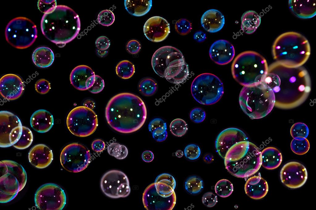 Soap bubbles on black background Stock Photo by ©chaosmaker 3827778